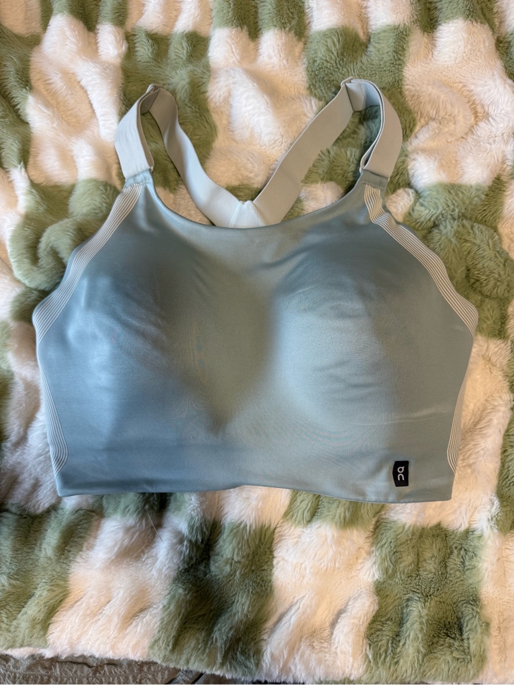 On Running Pale Blue Seamless Support Sports Bra